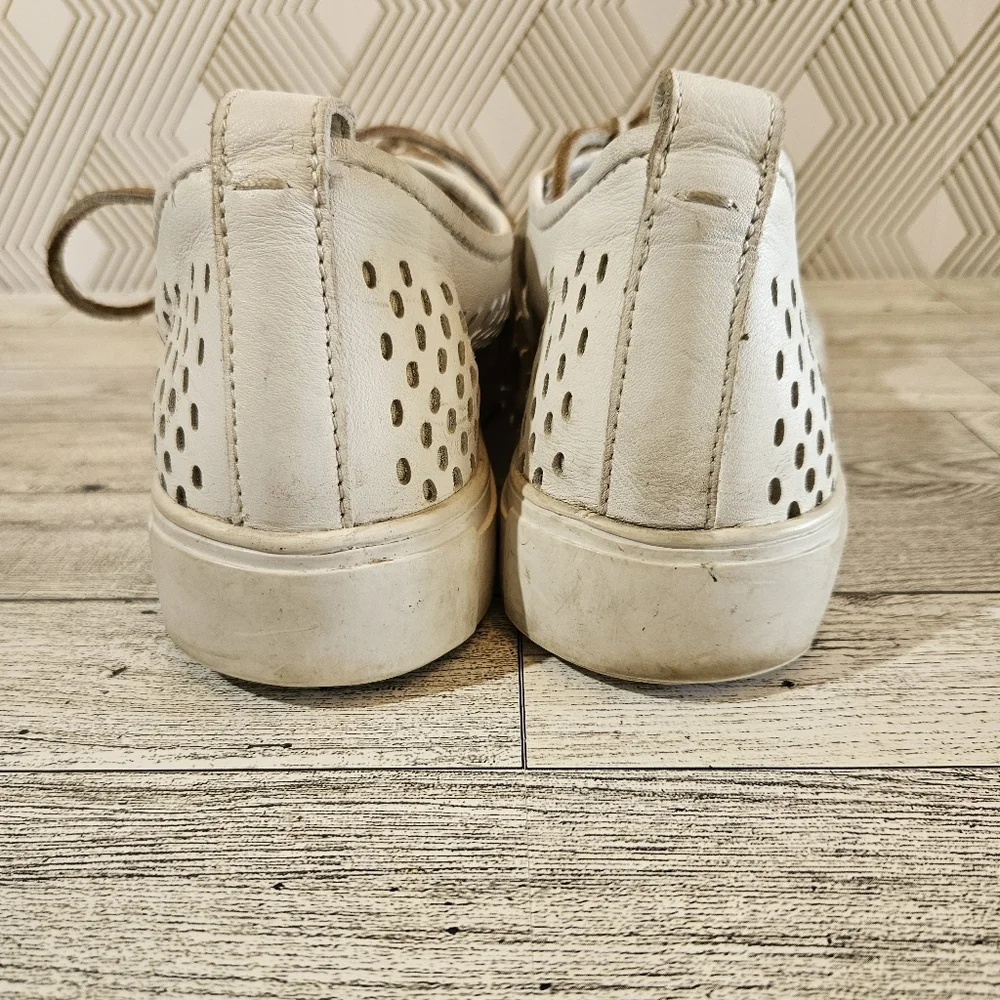 Blackstone PL87 Perforated White Leather Low Top Sneakers Size 40 - Picture 5 of 9